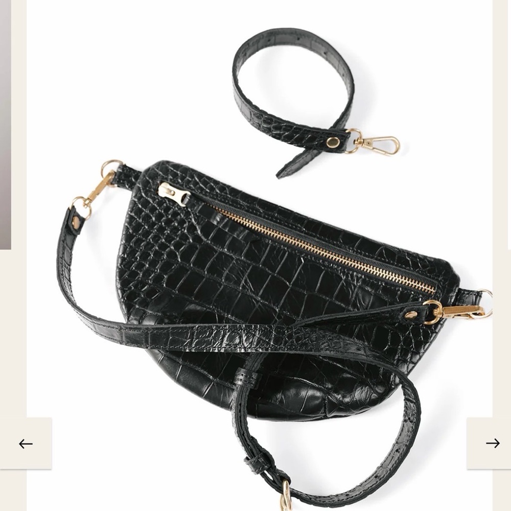 Abby Alley Sling Bag Black Croco Crossbody Bag NWT